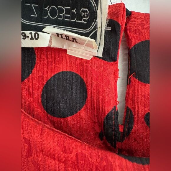 Liz Robert’s red long sleeve ruffle hem vintage dress size 9/10 - Picture 3 of 7